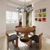 Nordic Modern Glass Globe Chandelier with Electroplating Iron Finish for Living Room 4 or 5 Lights