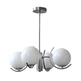 Nordic Modern Glass Globe Chandelier with Electroplating Iron Finish for Living Room 4 or 5 Lights