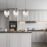 Nordic Modern Glass Jar Pendant Light with Copper Finish for Dining Room and Bar