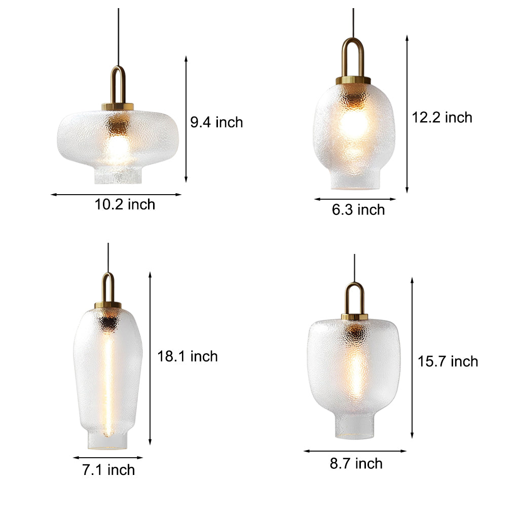 Nordic Modern Glass Jar Pendant Light with Copper Finish for Dining Room and Bar