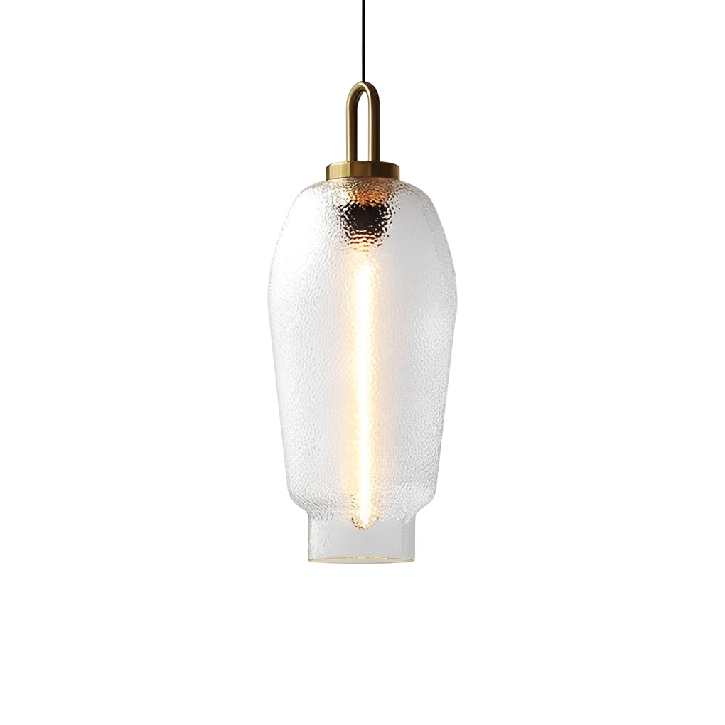Nordic Modern Glass Jar Pendant Light with Copper Finish for Dining Room and Bar