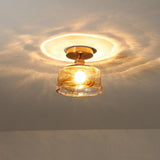 Nordic Modern Glass Lantern Pendant Light Electroplated LED Ceiling Hanging Lamp for Dining Room