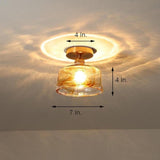 Nordic Modern Glass Lantern Pendant Light Electroplated LED Ceiling Hanging Lamp for Dining Room