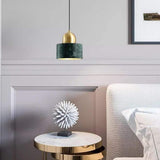 Nordic Modern Marble Mini Pendant Light Geometric Metal Globe Hanging Fixture for Dining Room