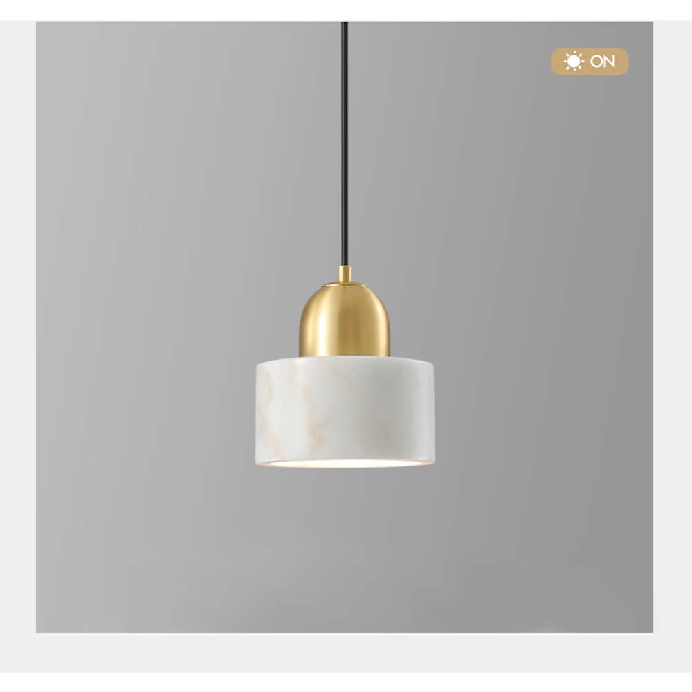 Nordic Modern Marble Mini Pendant Light Geometric Metal Globe Hanging Fixture for Dining Room