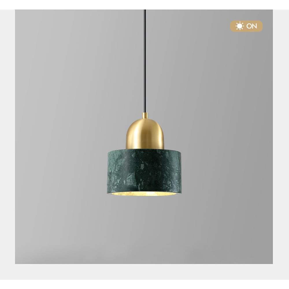 Nordic Modern Marble Mini Pendant Light Geometric Metal Globe Hanging Fixture for Dining Room