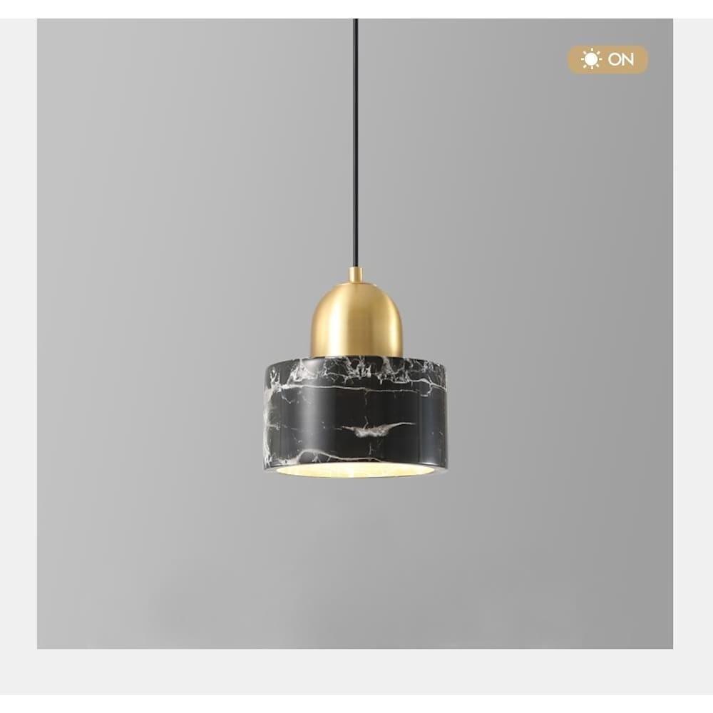 Nordic Modern Marble Mini Pendant Light Geometric Metal Globe Hanging Fixture for Dining Room