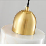 Nordic Modern Marble Mini Pendant Light Geometric Metal Globe Hanging Fixture for Dining Room