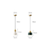 Nordic Modern Marble Mini Pendant Light Geometric Metal Globe Hanging Fixture for Dining Room