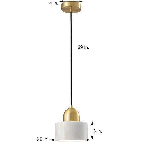 Nordic Modern Marble Mini Pendant Light Geometric Metal Globe Hanging Fixture for Dining Room