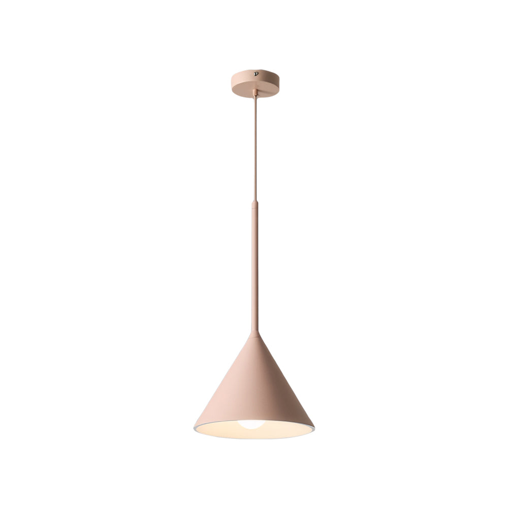 Nordic Modern Pink Resin Geometric Pendant Light Single Light Arc Hanging Ceiling Lamp for Bedroom