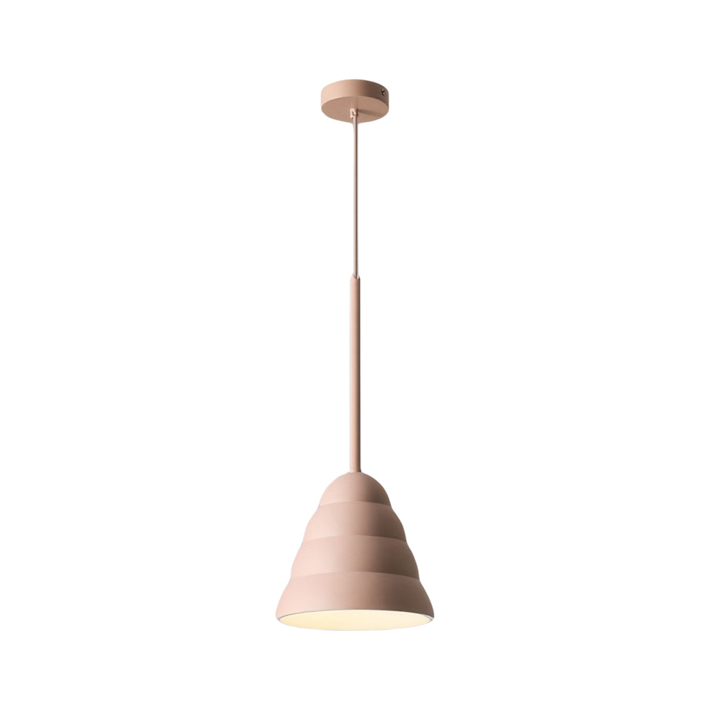Nordic Modern Pink Resin Geometric Pendant Light Single Light Arc Hanging Ceiling Lamp for Bedroom
