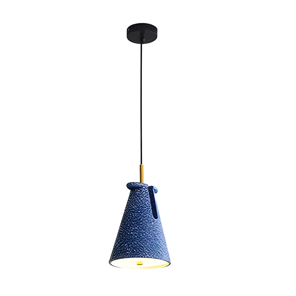 Nordic Resin Cone Pendant Light with Adjustable Head and 3 Color Temperature Dimming