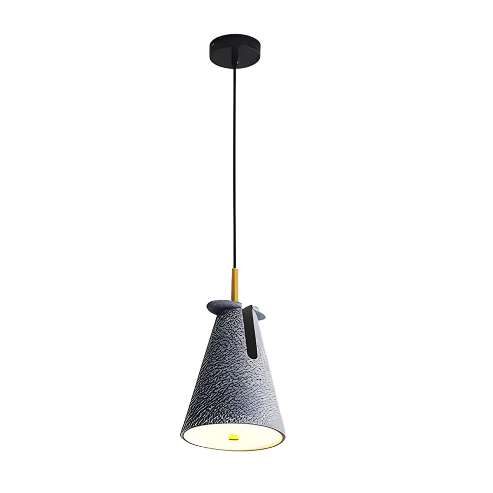 Nordic Resin Cone Pendant Light with Adjustable Head and 3 Color Temperature Dimming