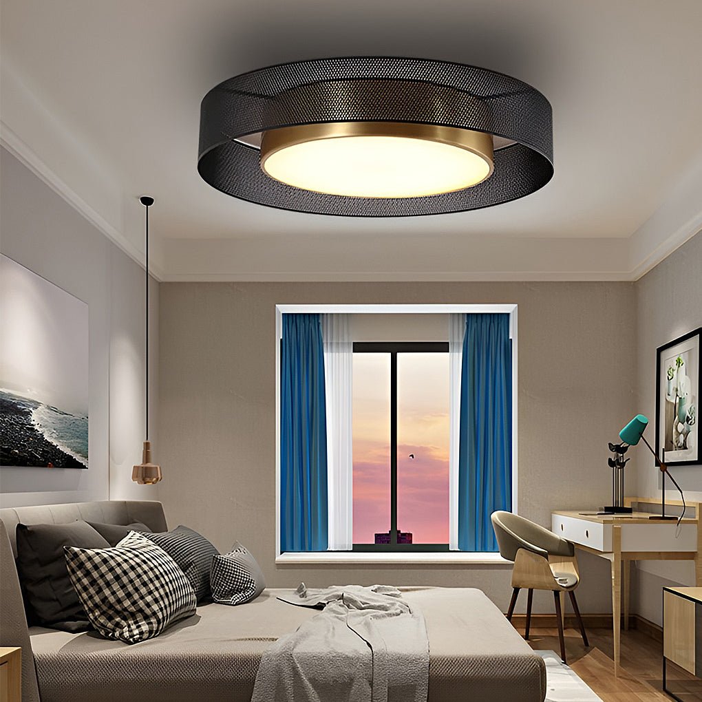 Modern Round Dimmable LED Ceiling Light with Remote Control Nordic Flush Mount Lamp 18 Inch
