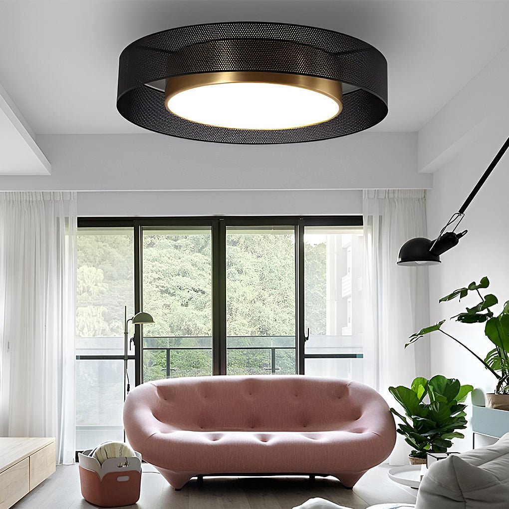 Modern Round Dimmable LED Ceiling Light with Remote Control Nordic Flush Mount Lamp 18 Inch