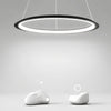 Nordic Round LED Chandelier Modern Stepless Dimming Pendant Lamp for Dining and Living Rooms