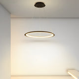 Nordic Round LED Chandelier Modern Stepless Dimming Pendant Lamp for Dining and Living Rooms