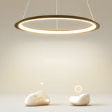 Nordic Round LED Chandelier Modern Stepless Dimming Pendant Lamp for Dining and Living Rooms