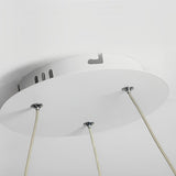 Nordic Round LED Chandelier Modern Stepless Dimming Pendant Lamp for Dining and Living Rooms