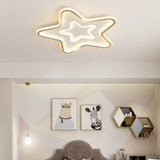 Modern Star Shaped LED Flush Mount Ceiling Light for Kids Bedroom and Nursery