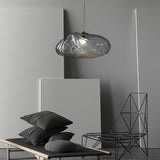 Nordic Smoked Glass Globe Pendant Light with Distressed Metal Finish for Kitchen Island