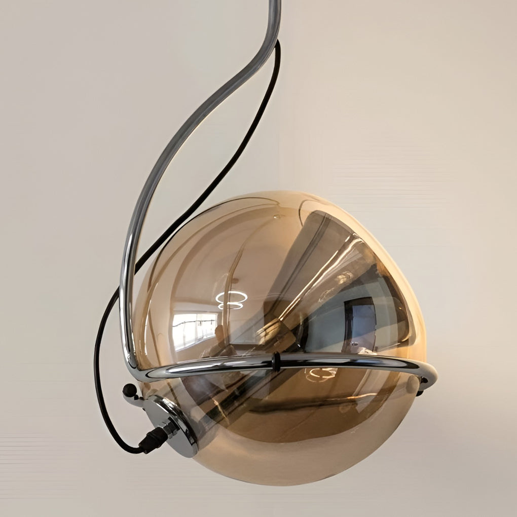 Nordic Spherical Glass Pendant Light Creative Modern Hanging Lamp for Bedroom and Kitchen Island
