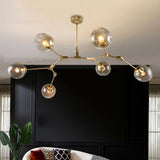 Nordic Sputnik Chandelier 6 Light Blown Glass Modern Ceiling Light Fixture for Living Room