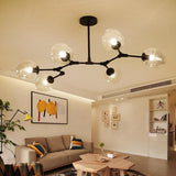 Nordic Sputnik Chandelier 6 Light Blown Glass Modern Ceiling Light Fixture for Living Room