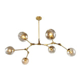 Nordic Sputnik Chandelier 6 Light Blown Glass Modern Ceiling Light Fixture for Living Room