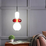 Nordic Stained Glass LED Pendant Light Modern Colorful Hanging Lamp for Kitchen Island Dining Room and Bedroom
