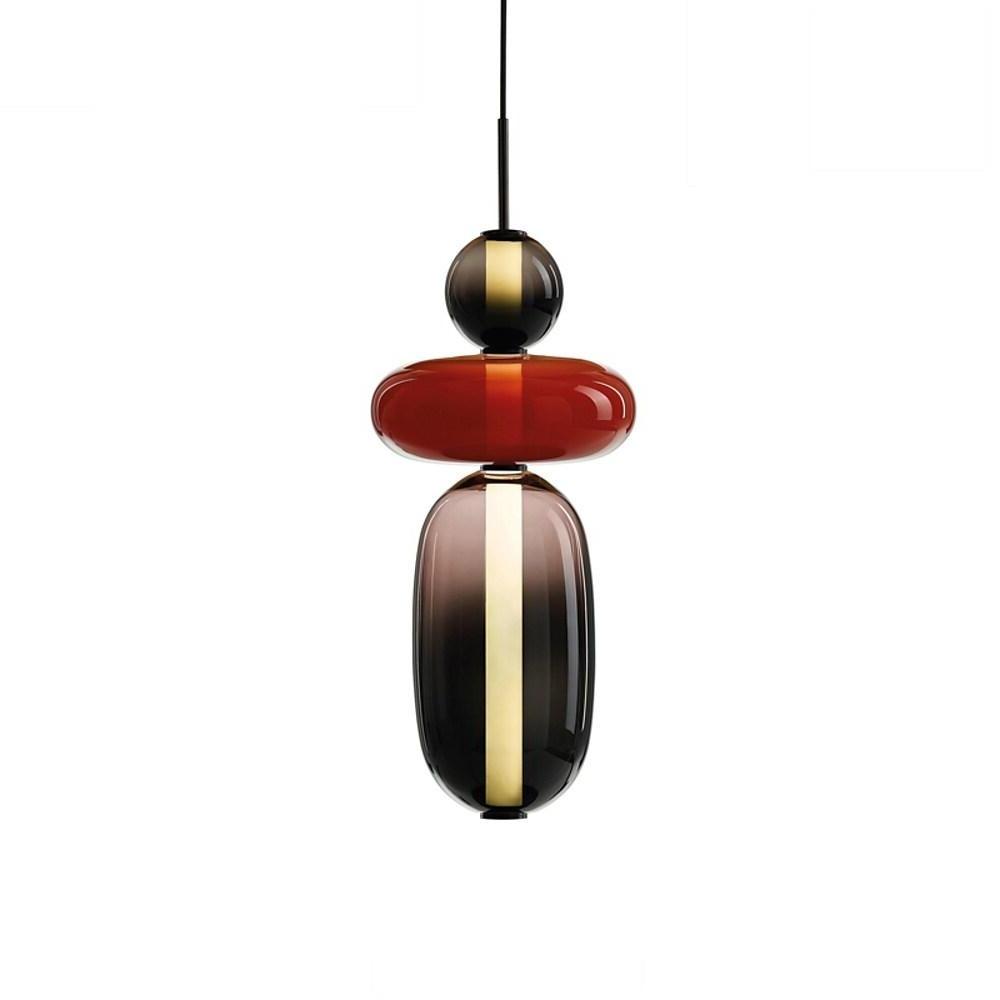 Nordic Stained Glass LED Pendant Light Modern Colorful Hanging Lamp for Kitchen Island Dining Room and Bedroom
