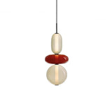 Nordic Stained Glass LED Pendant Light Modern Colorful Hanging Lamp for Kitchen Island Dining Room and Bedroom