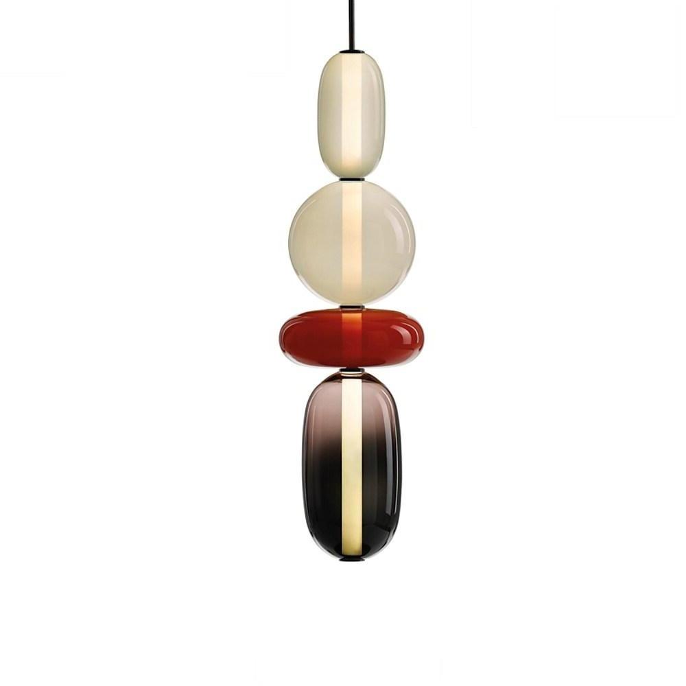 Nordic Stained Glass LED Pendant Light Modern Colorful Hanging Lamp for Kitchen Island Dining Room and Bedroom