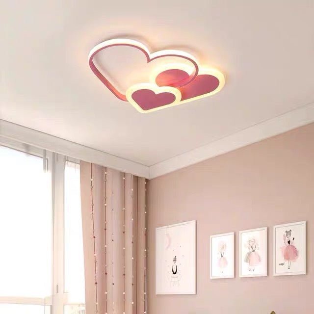 Creative Heart Shaped LED Ceiling Lighting Modern Nordic Flush Mount for Children Room
