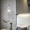 Nordic Style Long Oval Glass LED Pendant Light Hanging Lamp for Kitchen Island and Dining Room