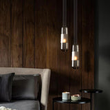 Nordic Style Long Oval Glass LED Pendant Light Hanging Lamp for Kitchen Island and Dining Room