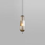 Nordic Style Long Oval Glass LED Pendant Light Hanging Lamp for Kitchen Island and Dining Room