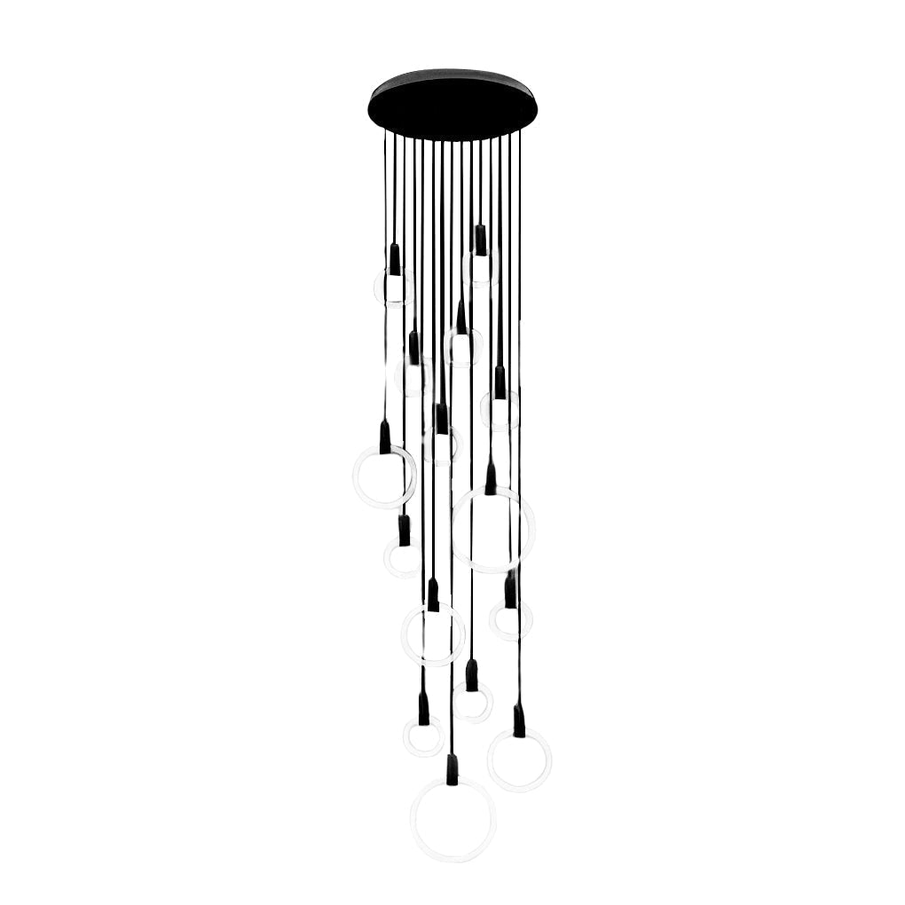 Nordic Style Modern Circular Ring LED Chandelier Dimmable Large Stairwell Pendant Lighting