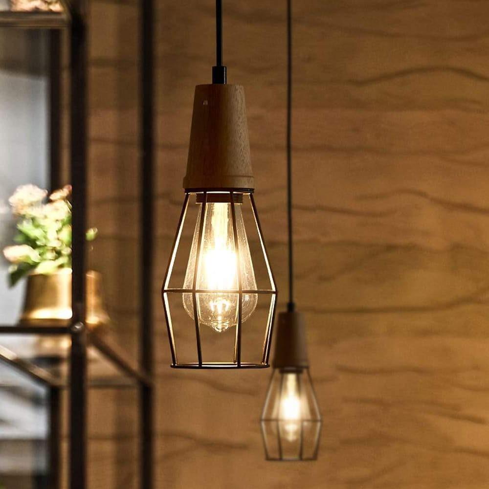 Nordic Style Vintage Lantern Pendant Light Metal Hanging Lamp for Living Room and Bedroom