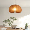 Nordic Style Wooden Pumpkin Pendant Light Retro Basswood Chandelier for Living Room