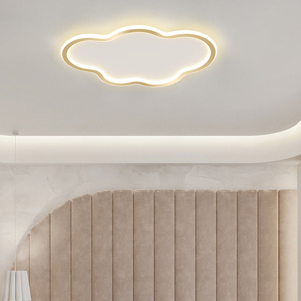 Modern Gold Arc Cloud LED Ceiling Light for Kids Bedroom and Minimalist Home Decor