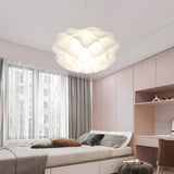 Nordic White Acrylic Flower Chandelier Modern LED Pendant Light with Three Stage Dimming
