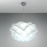 Nordic White Acrylic Flower Chandelier Modern LED Pendant Light with Three Stage Dimming
