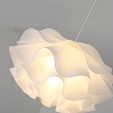 Nordic White Acrylic Flower Chandelier Modern LED Pendant Light with Three Stage Dimming
