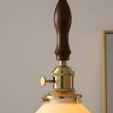 Nordic White Ceramic and Walnut Pendant Light 12W Vintage Copper LED Plug In Wall Mounted Sconce