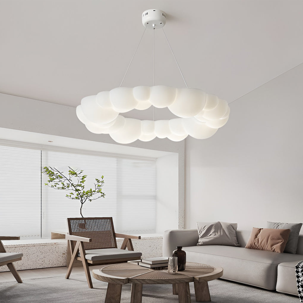 Nordic White Cloud LED Flush Mount Ceiling Light Dimmable Bubble Pendant Lighting