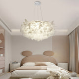 Nordic White Flower Petal LED Pendant Light Dimmable Three Step Color Ceiling Chandelier
