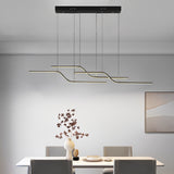 Nordic Z Shape Smart LED Chandelier Dimmable Pendant Light for Modern Dining Room and Bar