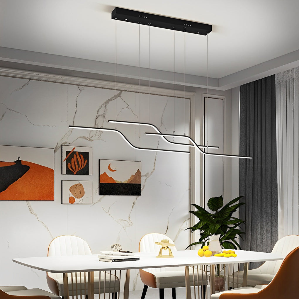 Nordic Z Shape Smart LED Chandelier Dimmable Pendant Light for Modern Dining Room and Bar
